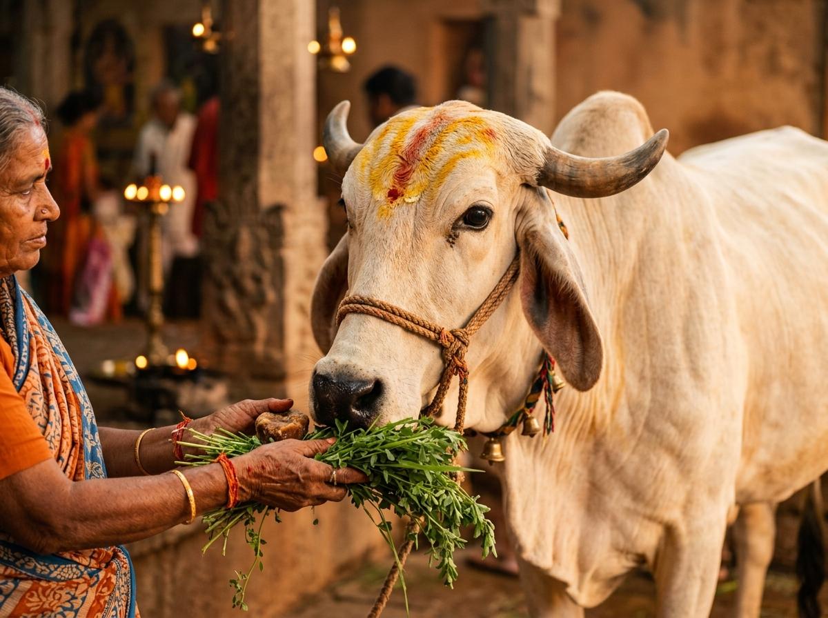 Sacred Cow Care at Brundavanam Goshala